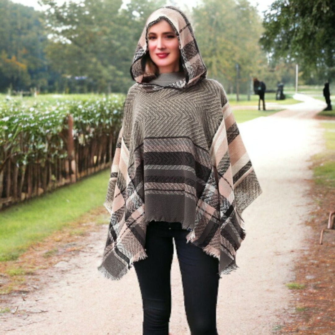 hooded poncho shawl