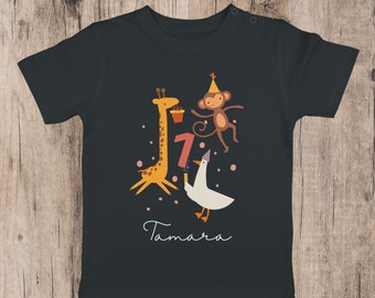 T-shirt compleanno, personalizzata, compleanno bambino, ragazzo, ragazza, unisex, con nome ed età del bambino