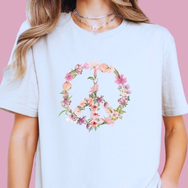 Peace Zeichen Shirt, Friedens T-shirt, Friedenszeichen Shirt, Hippie Shirt, Friedenssymbol, Friedens T-Shirt, Friedenssymbol,  Damen Shirt