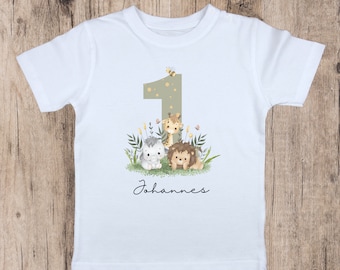 Camiseta camiseta cumpleaños, personalizada, cumpleañera, niño, niña, unisex, con nombre y edad del niño