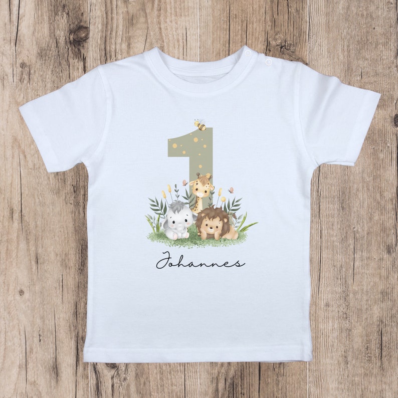 Camiseta camiseta cumpleaños, personalizada, cumpleañera, niño, niña, unisex, con nombre y edad del niño imagen 1