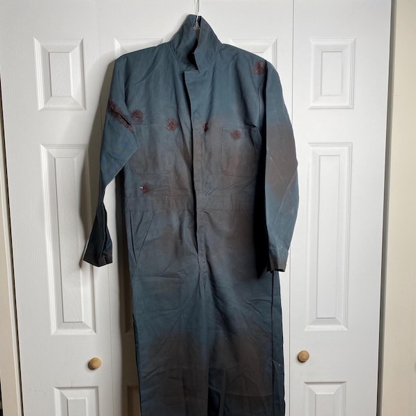 Navy Boiler Suit Costume All in One Blue Jumpsuit Mike Myers Halloween