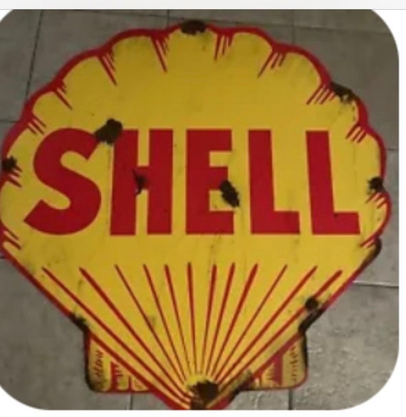 Antique Look Shell Gasoline and Oil Dealer Pump Sign - Etsy