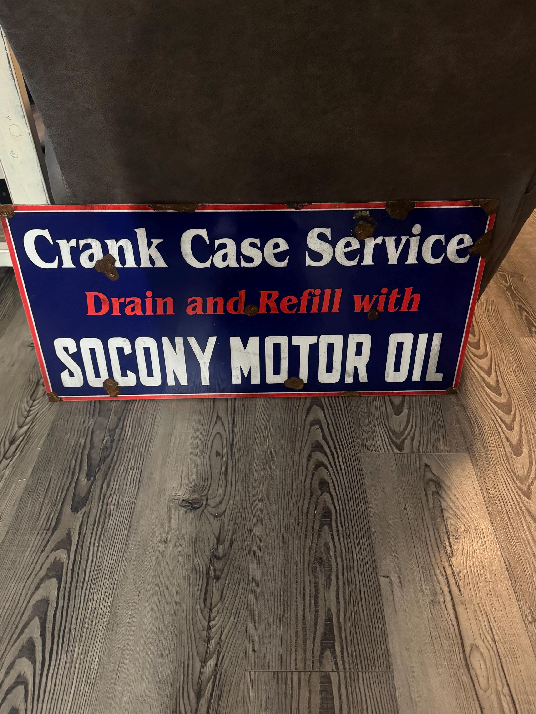 希少！ホーロー看板SO SOCONY 自動車用 オイル ソコニー 揮發油 現状品