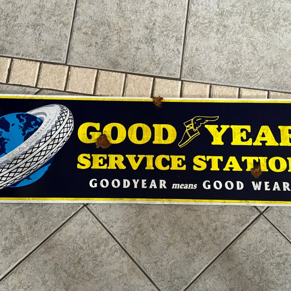 Antique look Goodyear tires sales service sign