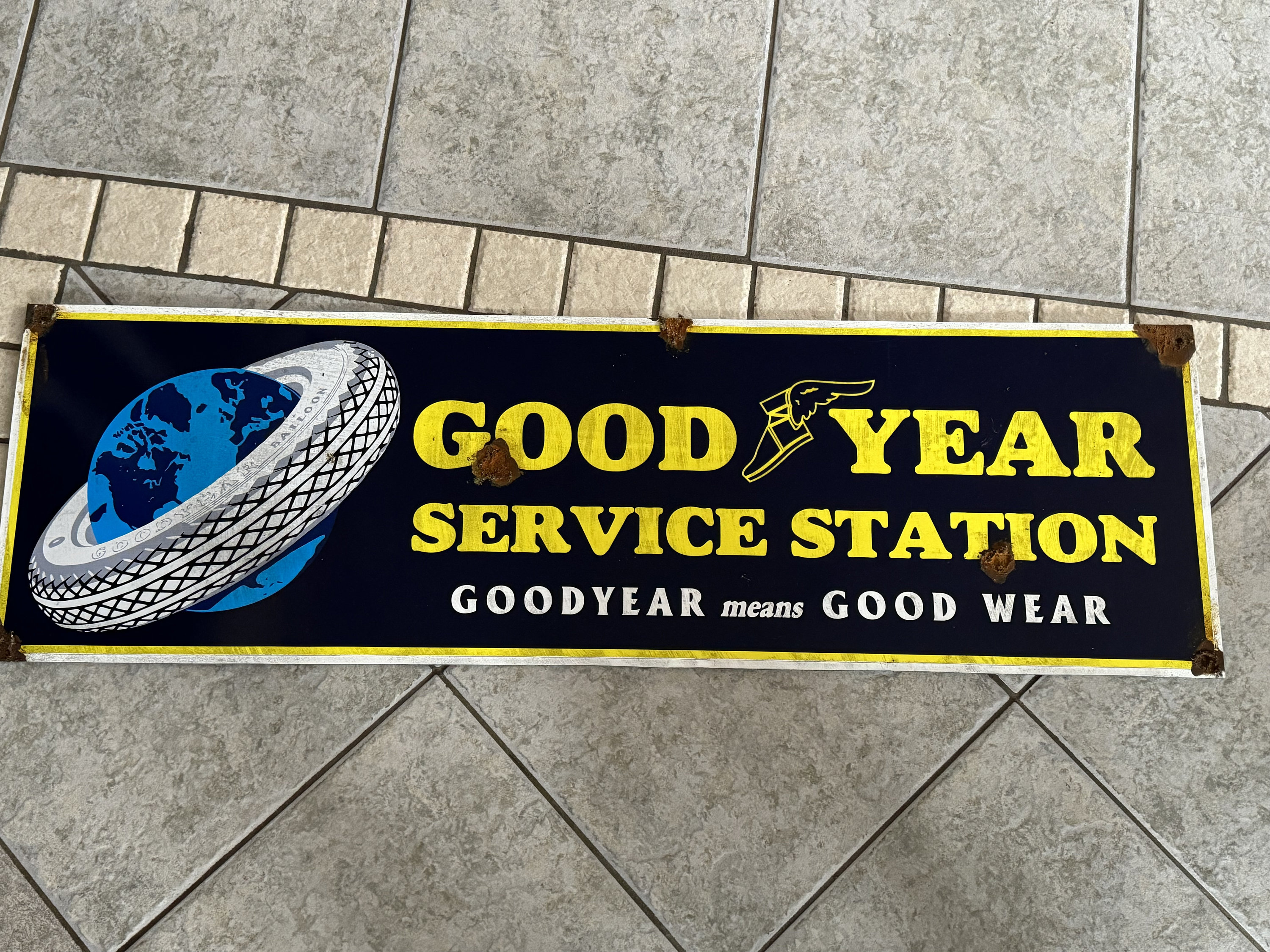 Antique Goodyear Sign - Etsy