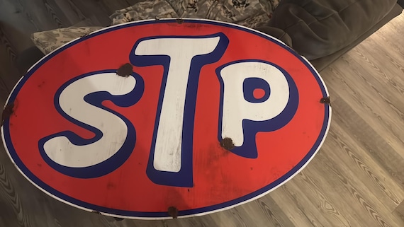 Antique style barn find look STP motor oil dealer sales service