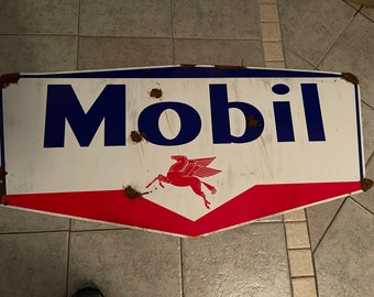 Antique Look-barn Find Style Mobil Pegasus Shield Gas Oil Pump