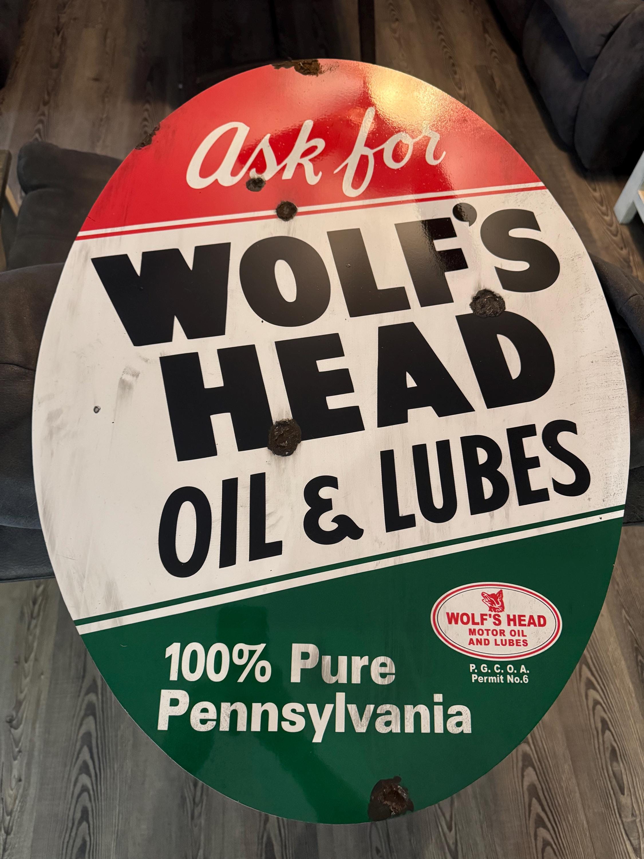 年代物 希少価値絶大！ガレージ装飾に☆【WOLF'S HEAD OIL】Tray