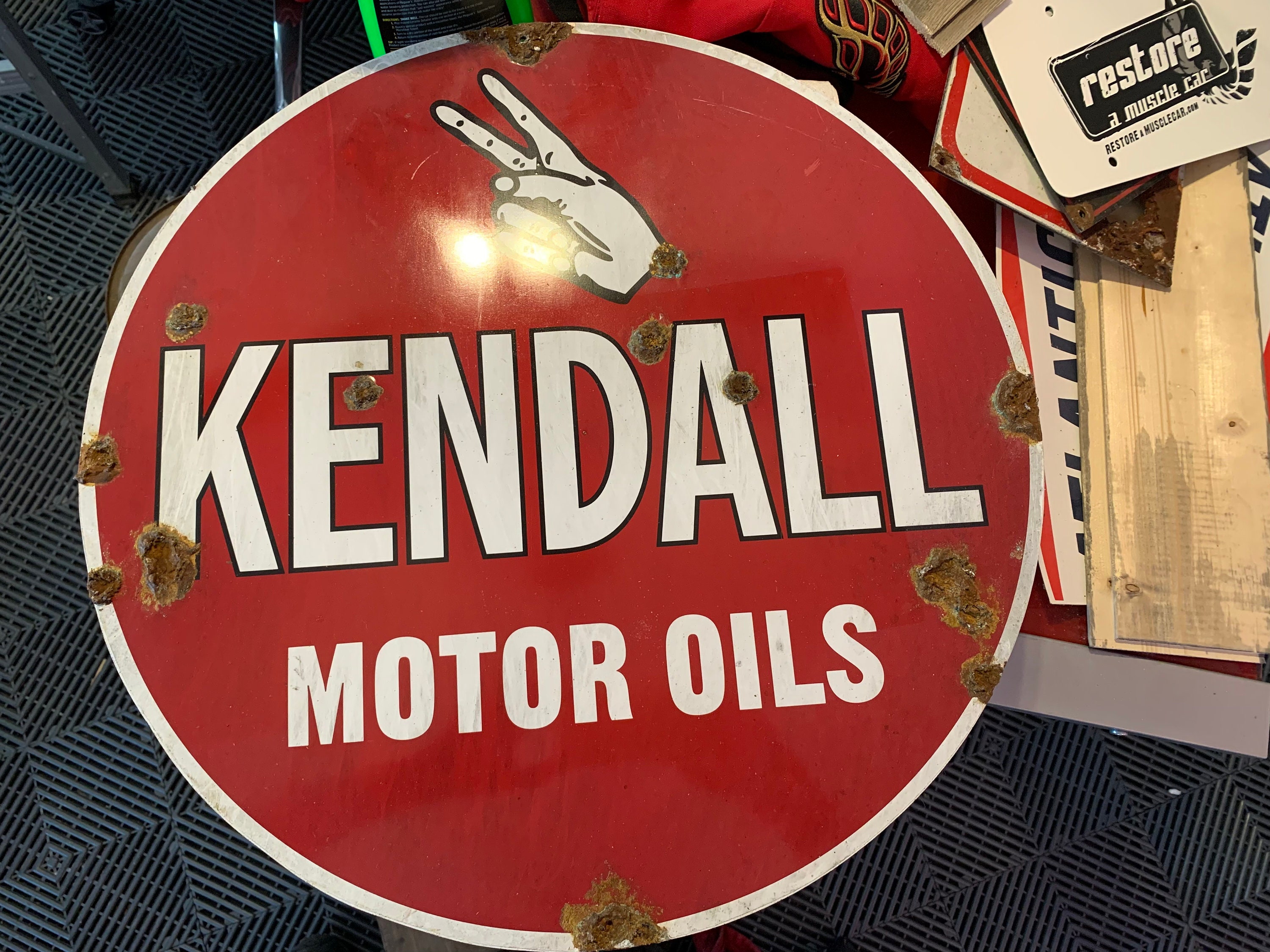 Antique Looking Kendall Motor Oil Dealer Sales Service Sign