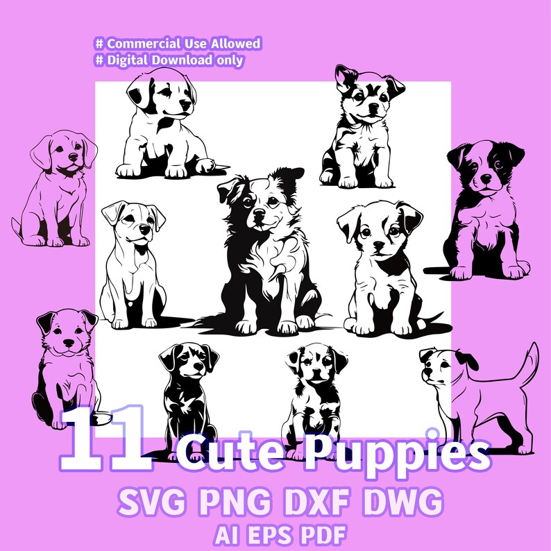 Cute Puppy SVG Bundle, Cricut Cut Files (digital Download) - Etsy