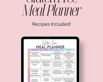 Gluten-Free Weekly Meal Plan with Recipes 7-Day Meal Guide & Grocery List Easy and Healthy Digital Download Gluten Free Meal Plan