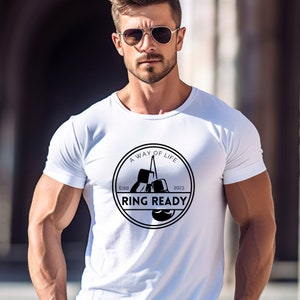 Ring Ready Boxing Athletic Apparel T-Shirt Canvas 3001 Gym Fitness Tee Shirt Lifestyle Gym Rat