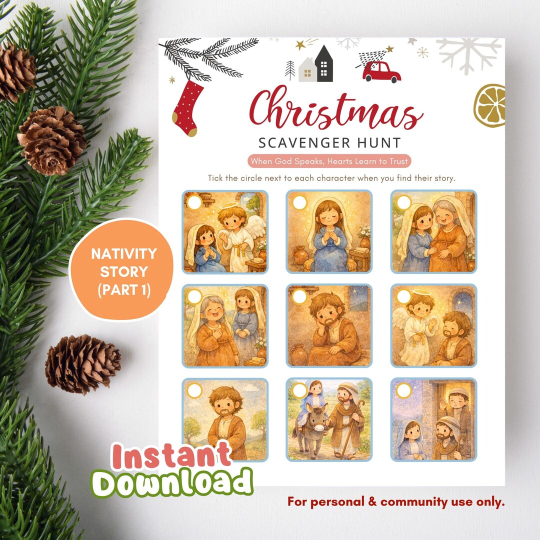 Christmas Scavenger Hunt for Kids – Nativity Story Part 1 | Christian ...