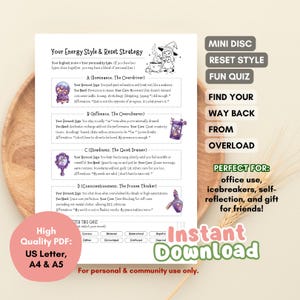 DISC Reset Style Quiz | What Drains You | How to Recharge | Self-Reflection Personality Printable | Digital Download PDF (A5, A4, US Letter)