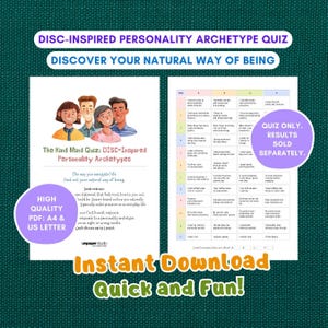 Personality Archetype Quiz | DISC-Inspired Self-Awareness Printable | Fun Psychology Activity | Self-Discovery Test