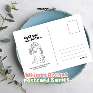 O Eremita | Cartão Postal Caprichoso do Tarô dos Arcanos Maiores – Cartões Fofos para Imprimir para Diário, Autorreflexão e Presente, Download Digital Instantâneo A6