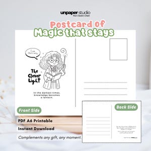 Carte d'encouragement inspirée d'Hermione Granger - Citation de clarté mentale et de confiance en soi, cadeau, collection, tenue d'un journal, téléchargement numérique instantané A6