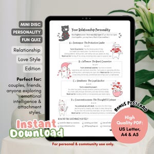 DISC Relationship Quiz | Printable Couples Personality Test, Fun Self-Discovery Activity, Digital Download PDF
