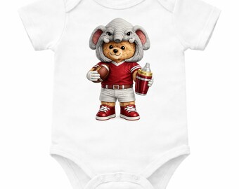 Conjunto de fútbol para bebé, body de bebé con mascota adorable, body de bebé para el día del partido, regalo para baby shower, conjunto de animadora para bebé, ropa deportiva para bebé