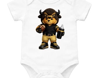 Conjunto de fútbol para bebé, body de bebé con mascota adorable, body de bebé para el día del partido, regalo para baby shower, conjunto de animadora para bebé, ropa deportiva para bebé