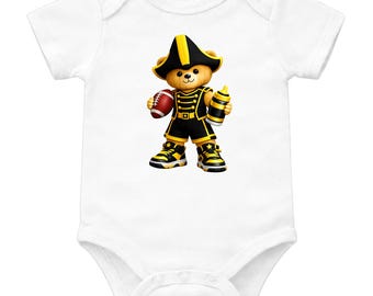 Conjunto de fútbol para bebé, body de bebé con mascota adorable, body de bebé para el día del partido, regalo para baby shower, conjunto de animadora para bebé, ropa deportiva para bebé