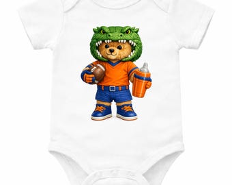 Conjunto de fútbol para bebé, body de bebé con mascota adorable, body de bebé para el día del partido, regalo para baby shower, conjunto de animadora para bebé, ropa deportiva para bebé