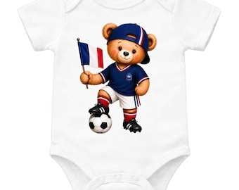 Body de bebé de fútbol de Francia, conjunto de bebé de Francia para el Mundial, body de bebé de fútbol de Francia - Conjunto de bebé aficionado al fútbol francés