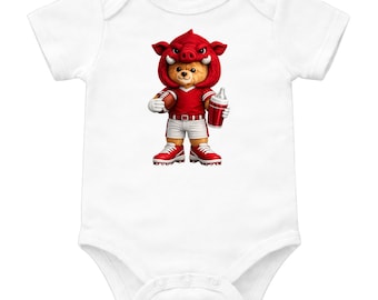 Conjunto de fútbol para bebé, body de bebé con mascota adorable, body de bebé para el día del partido, regalo para baby shower, conjunto de animadora para bebé, ropa deportiva para bebé