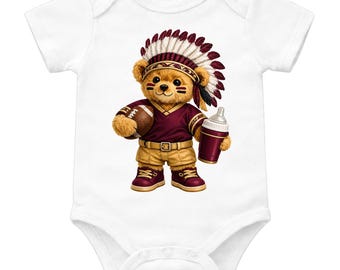 Conjunto de fútbol para bebé / Body de bebé con mascota adorable, Body de bebé para el día del partido / Regalo para baby shower, Conjunto de animadora para bebé / Bebé deportivo