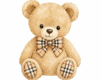 Lámina decorativa de osito de peluche en tonos neutros, lámina infantil de osito de peluche en acuarela de inspiración lujosa, decoración beige para habitación de bebé, lámina decorativa de osito de peluche para guardería.