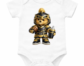 Conjunto de fútbol para bebé, body de bebé con mascota adorable, body de bebé para el día del partido, regalo para baby shower, conjunto de animadora para bebé, ropa deportiva para bebé