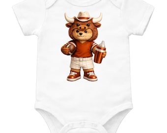 Conjunto de fútbol para bebé, body de bebé con mascota adorable, body de bebé para el día del partido, regalo para baby shower, conjunto de animadora para bebé, ropa deportiva para bebé