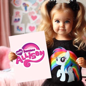 Little Pony sign with custom name (High Resolution), Pony logo, Birthday Party, My litle Poster, Cricut. PONY Birthday Sign, Digital Dwnload