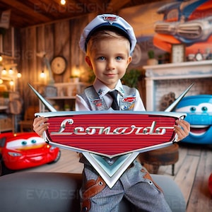 Letrero con logotipo de Cars con nombre personalizado (alta resolución), letrero para fiesta de cumpleaños, imágenes prediseñadas con nombre de Cars, Cricut, diseño de Cars imprimible