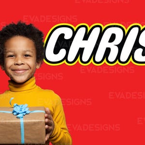 Brick LOGO sign with custom name (High Resolution), Building Bricks, Blocks Logo, Birthday Party, Minifigs, Poster, Custom Sign, Digital Dwn