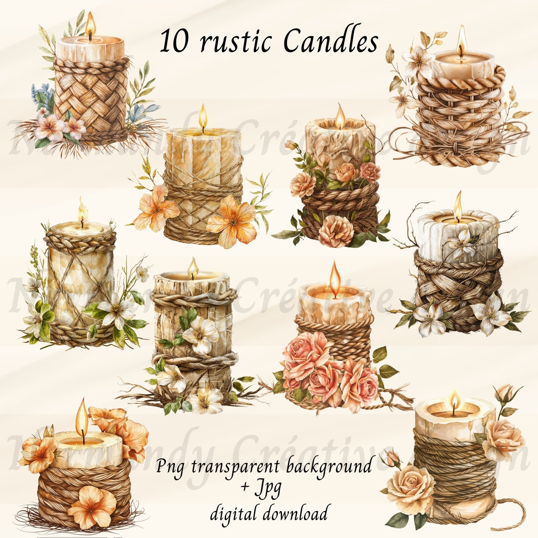 Romantic Candles Clipart, 10 Rustic Candles Clipart Png and Jpg, Candle ...