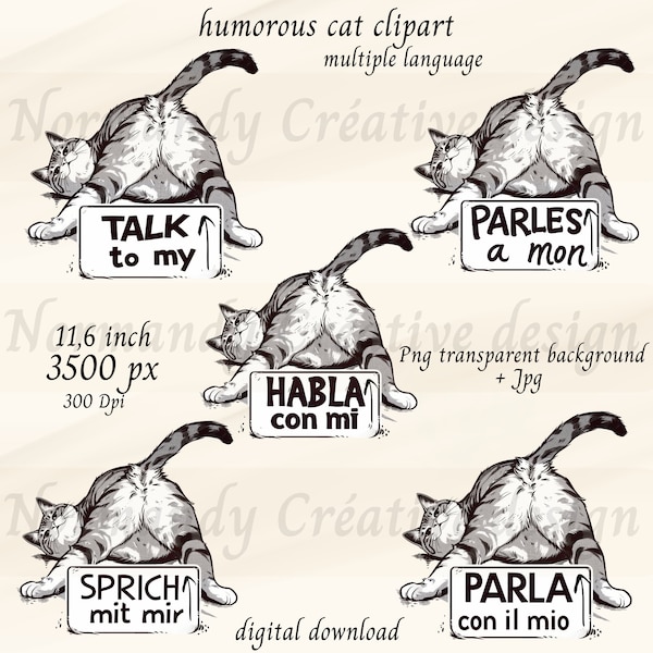 Funny cat Png, Cat humor clipart Png transparent backgound and Jpg, Funny animal clipart, Cat logo png, cartoon cat clipart, humourous cat