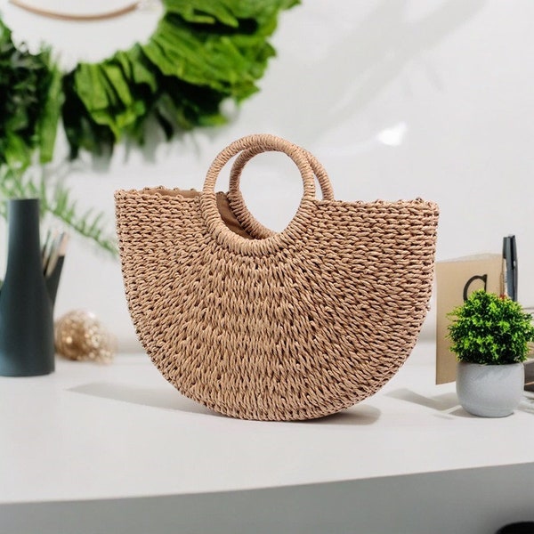 Lwon. Handmade Straw Bag, Straw Basket, Natural Bag, Beach Bag, Handmade Bag, Summer Bag, Gift for her