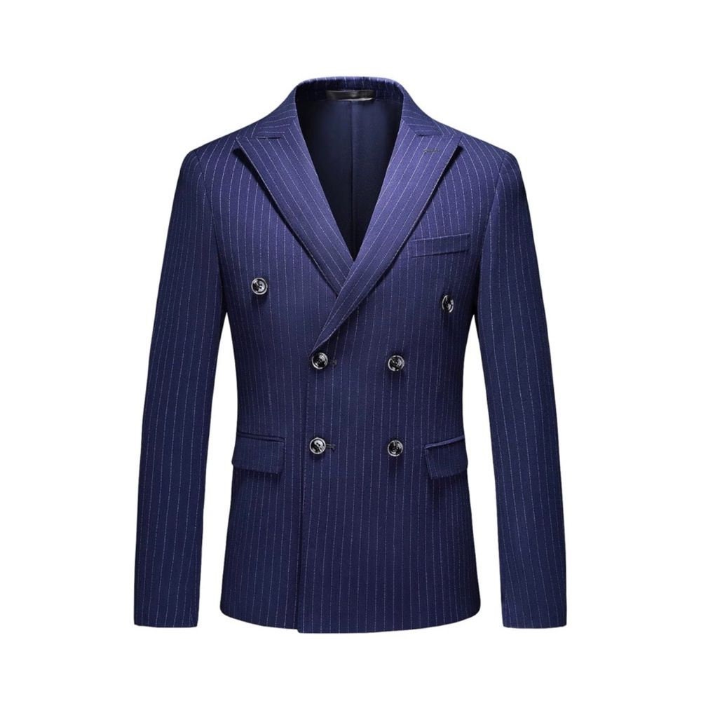 Men's Royal Blue 3 Piece Fashion Formal Suit Slim Fit One Button Prom  Dinner Wear Suit 