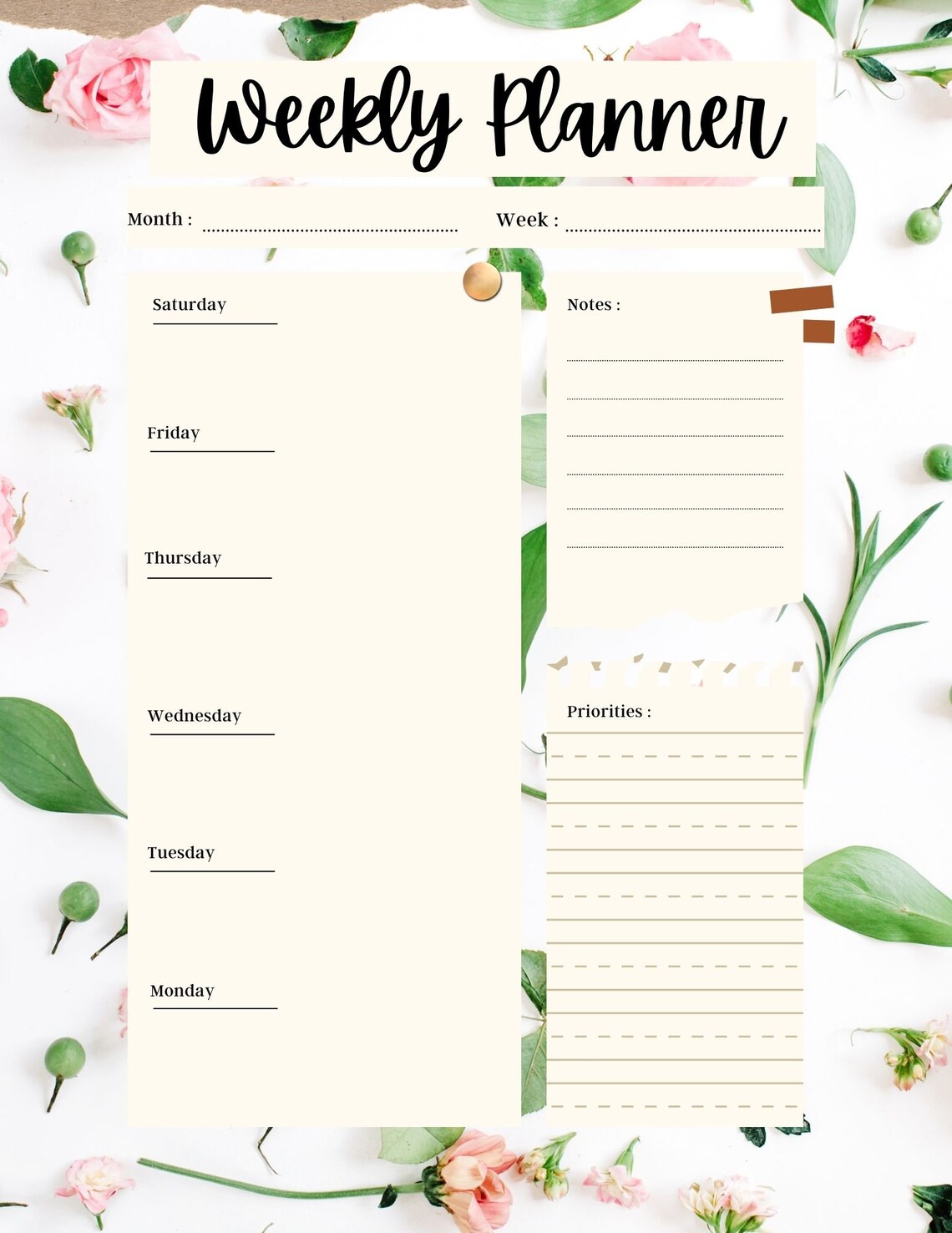 Weekly Planner - Etsy