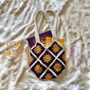 Rapunzel-Tangled sunburst tote-bag step by step crochet pattern for a fairytale inspired tote bag from Arendelle (english)