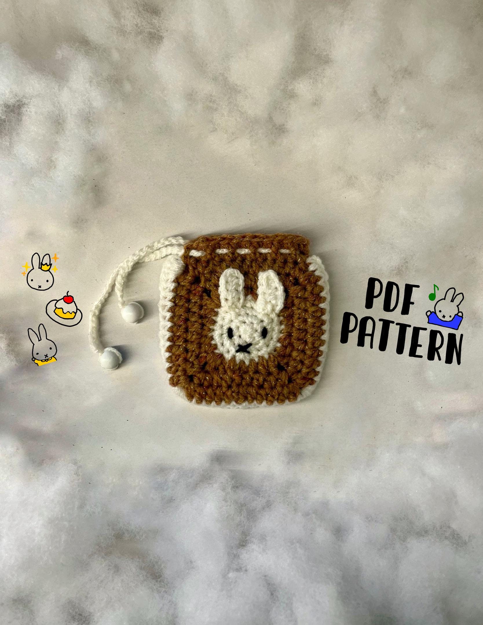 Miffy Bunny Drawstring Pouch Crochet Pattern