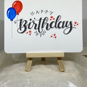 Karte A6, Happy Birthday, Geburtstag, Glückwunsch, Geschenk