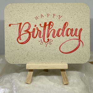 Geburtstagskarte, Handgeschrieben,Karte A6, Graspapier, Happy Birthday,