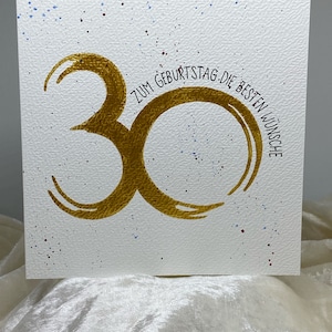Geburtstagskarte, 30. Geburtstag, Happy Birthday, Handgemacht, Handgeschrieben, Geldgeschenk