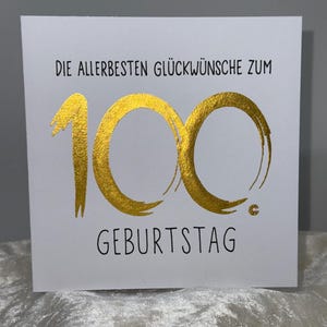 Geburtstagskarte, 100. Geburtstag, Handgeschrieben, Handgemacht, Geldgeschenk, Karte