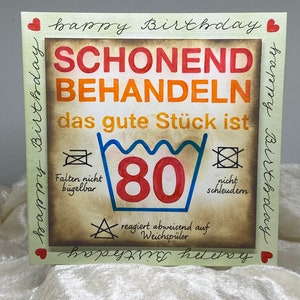 Geburtstagskarte, 80. Geburtstag, Geldgeschenk, Karte, Glückwunsch, Handgeschrieben