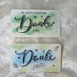 Danke Karten, kleine Karten, handgeschrieben, handgemacht