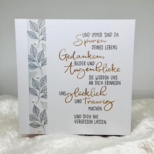 Trauerkarte handgeschrieben, Kondolenz, Beileidskarte, Trauerspruch, Kondolenzkarte, Beileid, handgemacht
